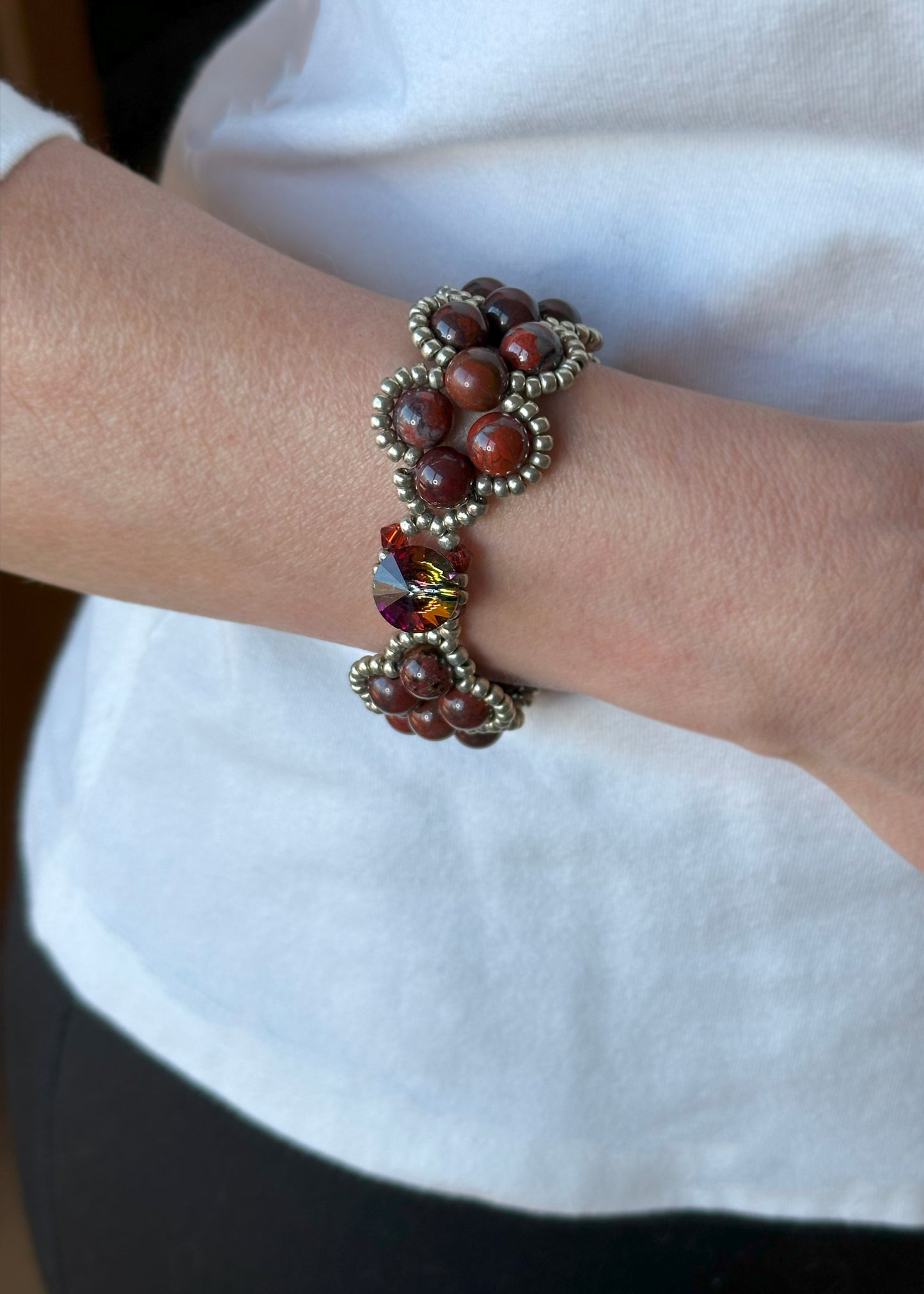 poppy jasper gemstone bracelet