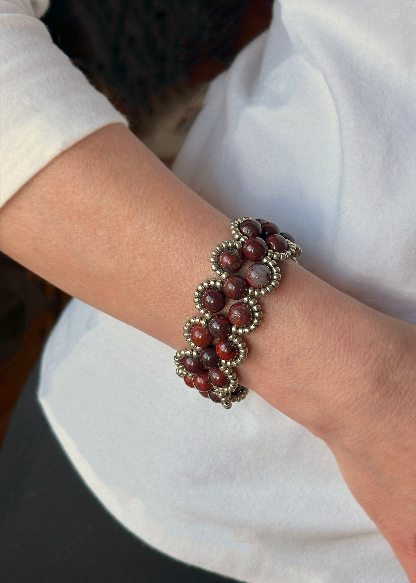 poppy jasper gemstone bracelet