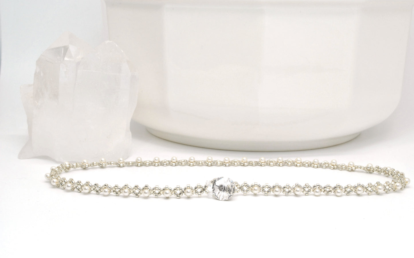 white swarovski pearl wrap bracelet