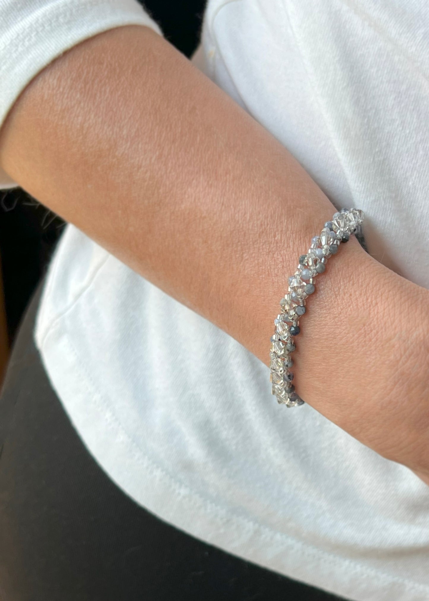 tanzinite and swarovski crystal bracelet