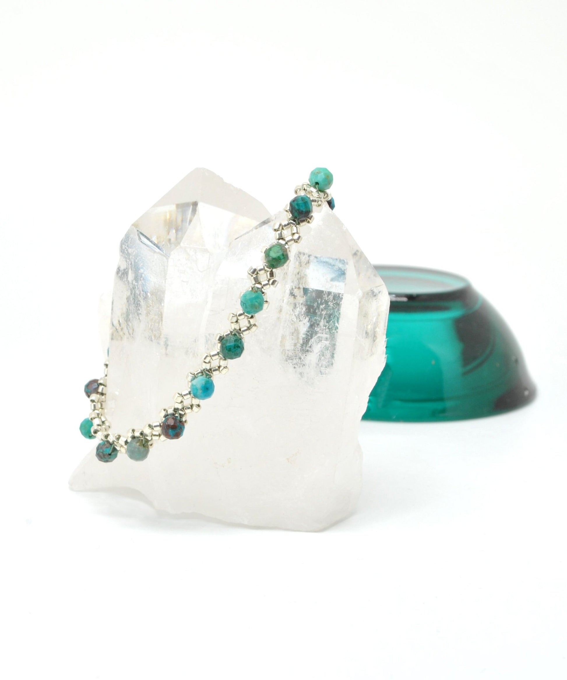 chrysocolla gemstone bracelet . dainty blue green gemstone bracelet . delicate blue green bracelet . chrysocolla beaded bracelet . gift