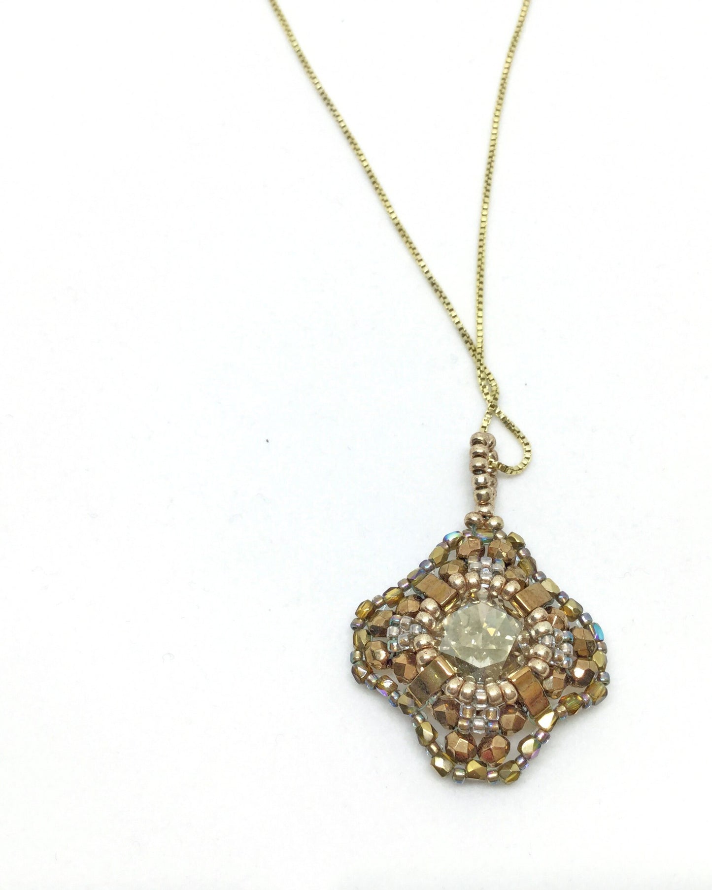 gold bronze swarovski crystal pendant necklace #009 mother of the bride . mother of the groom . jewelry set . elegant . statement necklace