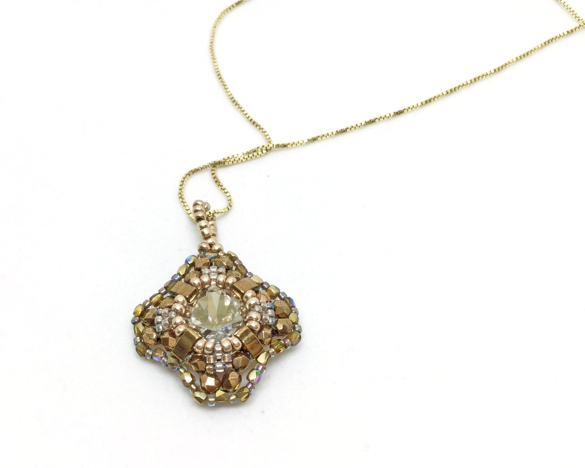 gold bronze swarovski crystal pendant necklace #009 mother of the bride . mother of the groom . jewelry set . elegant . statement necklace