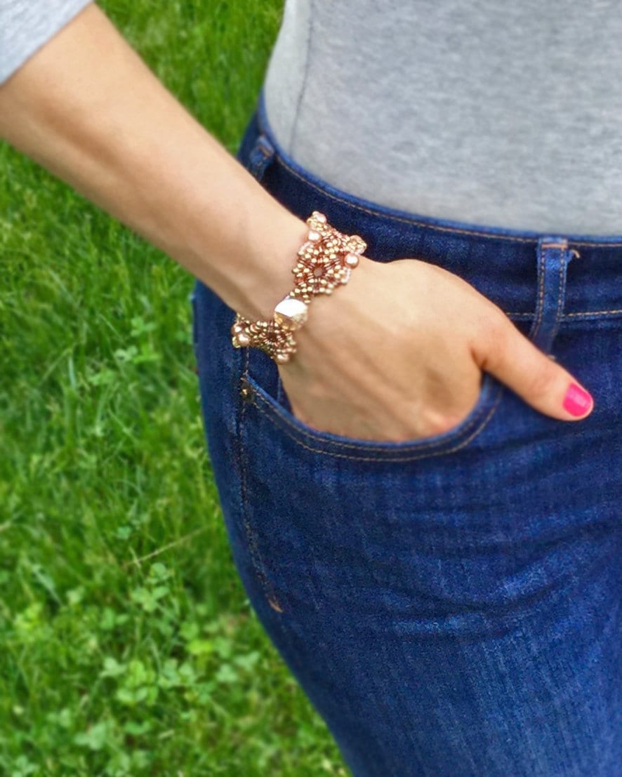 rose gold pearl cuff bracelet rose gold bracelet . rose gold . cuff bracelet . mother of the bride . mother of the groom . best friend gift