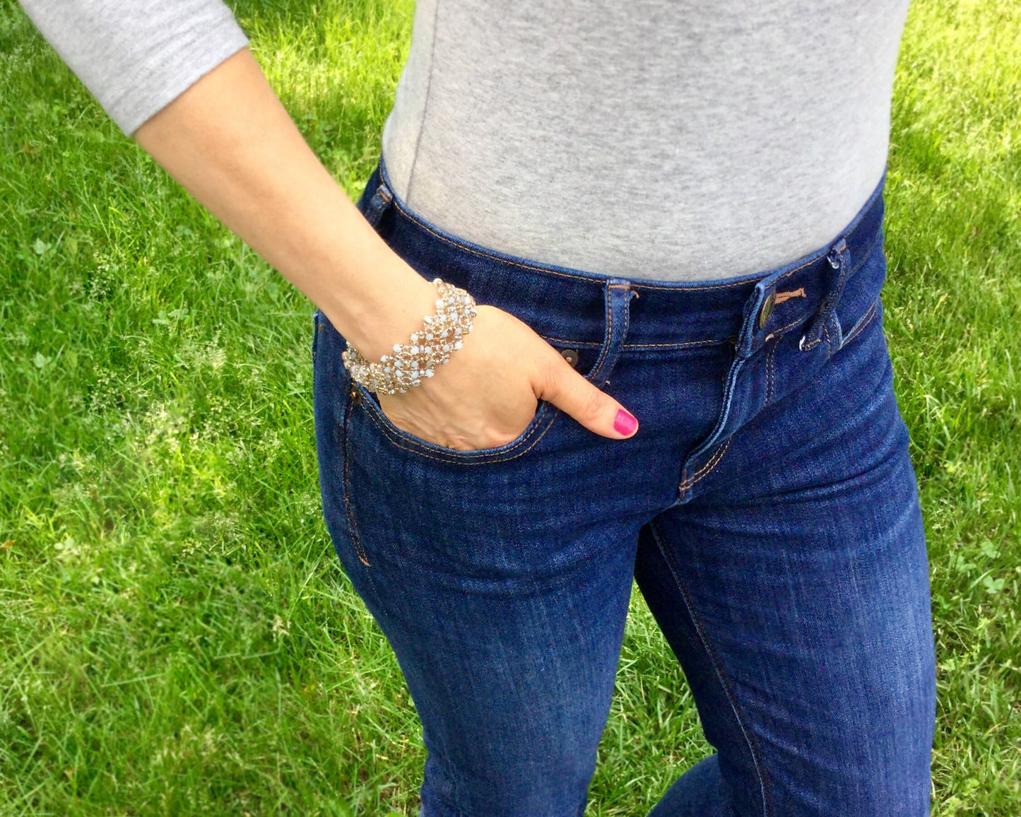 neutral beaded cuff bracelet . bronze beige white cuff bracelet . lacey cuff bracelet . neutral lacey beaded cuff, nickel free jewelry