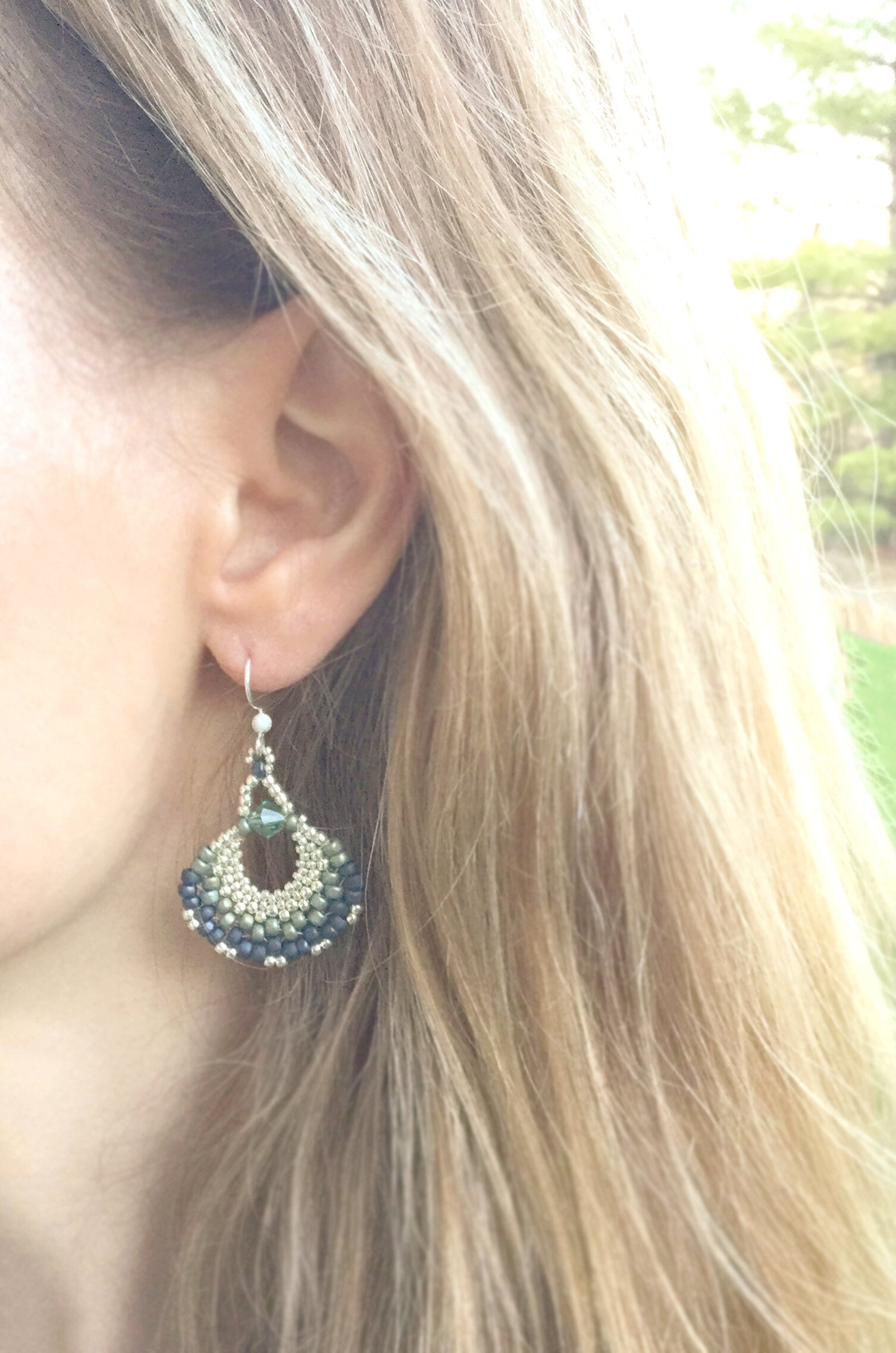 turquoise and gold fan earrings . statement earrings . beachy earrings . tropical jewelry . summer earrings . gold fan earrings, lightweight