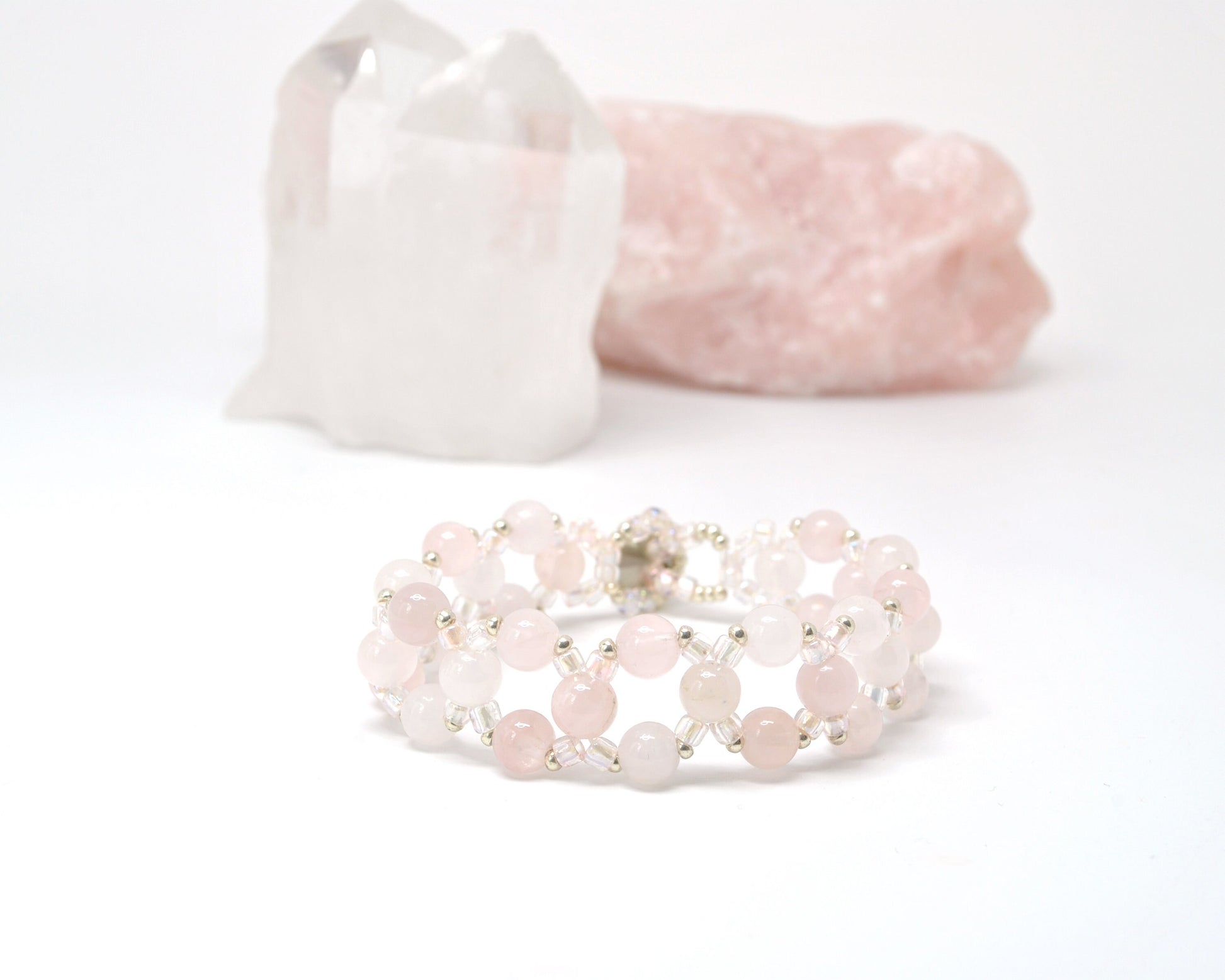 rose quartz bracelet . pink gemstone bracelet . pastel pink bracelet . love . quartz bracelet . quartz jewelry . rose quartz jewelry .