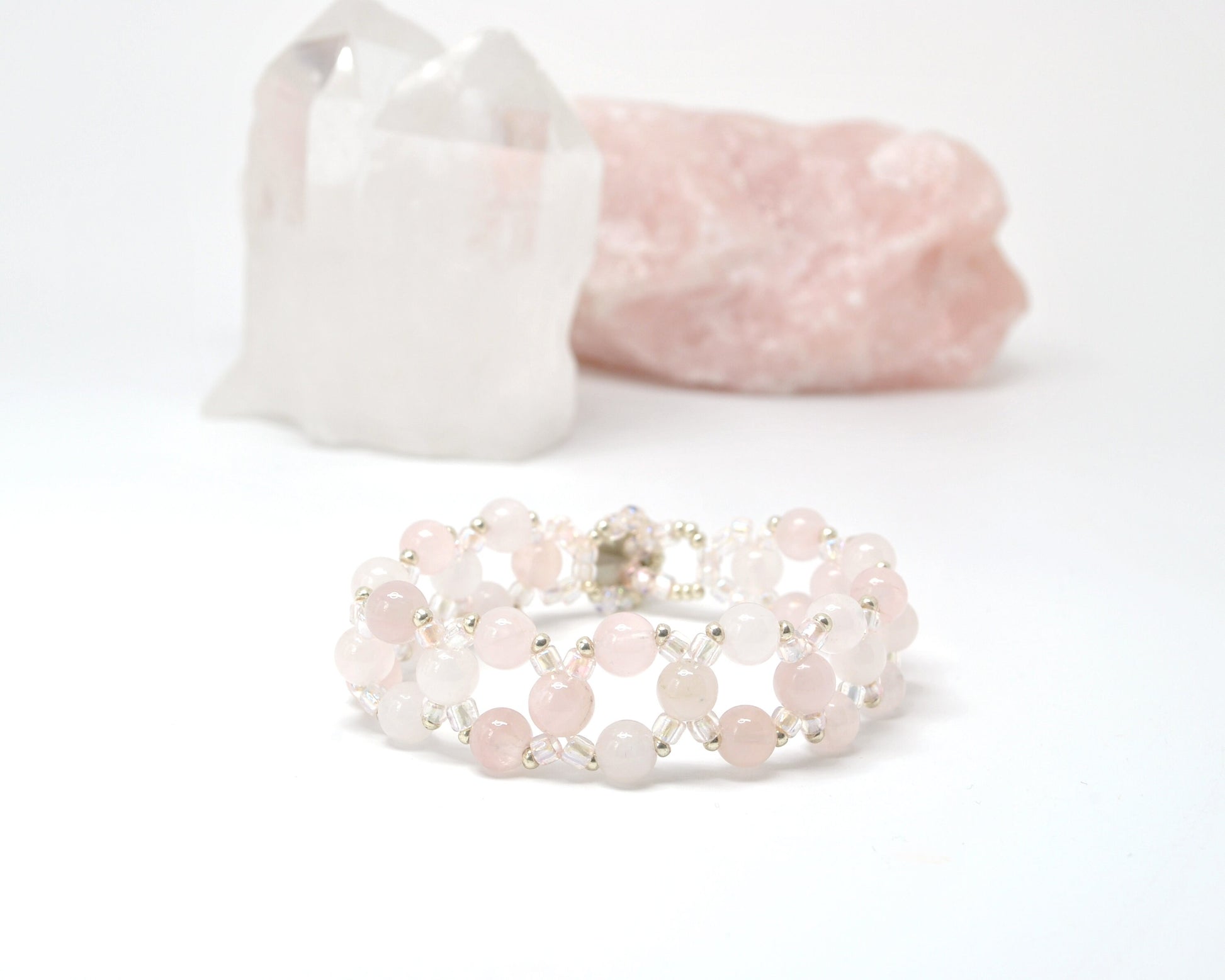 rose quartz bracelet . pink gemstone bracelet . pastel pink bracelet . love . quartz bracelet . quartz jewelry . rose quartz jewelry .