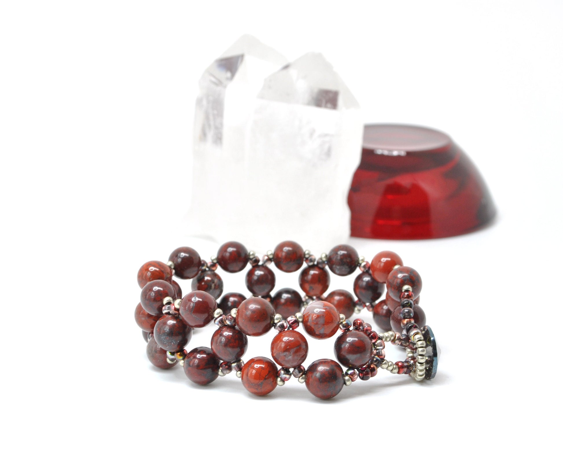 red poppy jasper bracelet . red gemstone bracelet . valentines day gift . red bracelet . nickel free jewelry . jasper bracelet . girlfriend