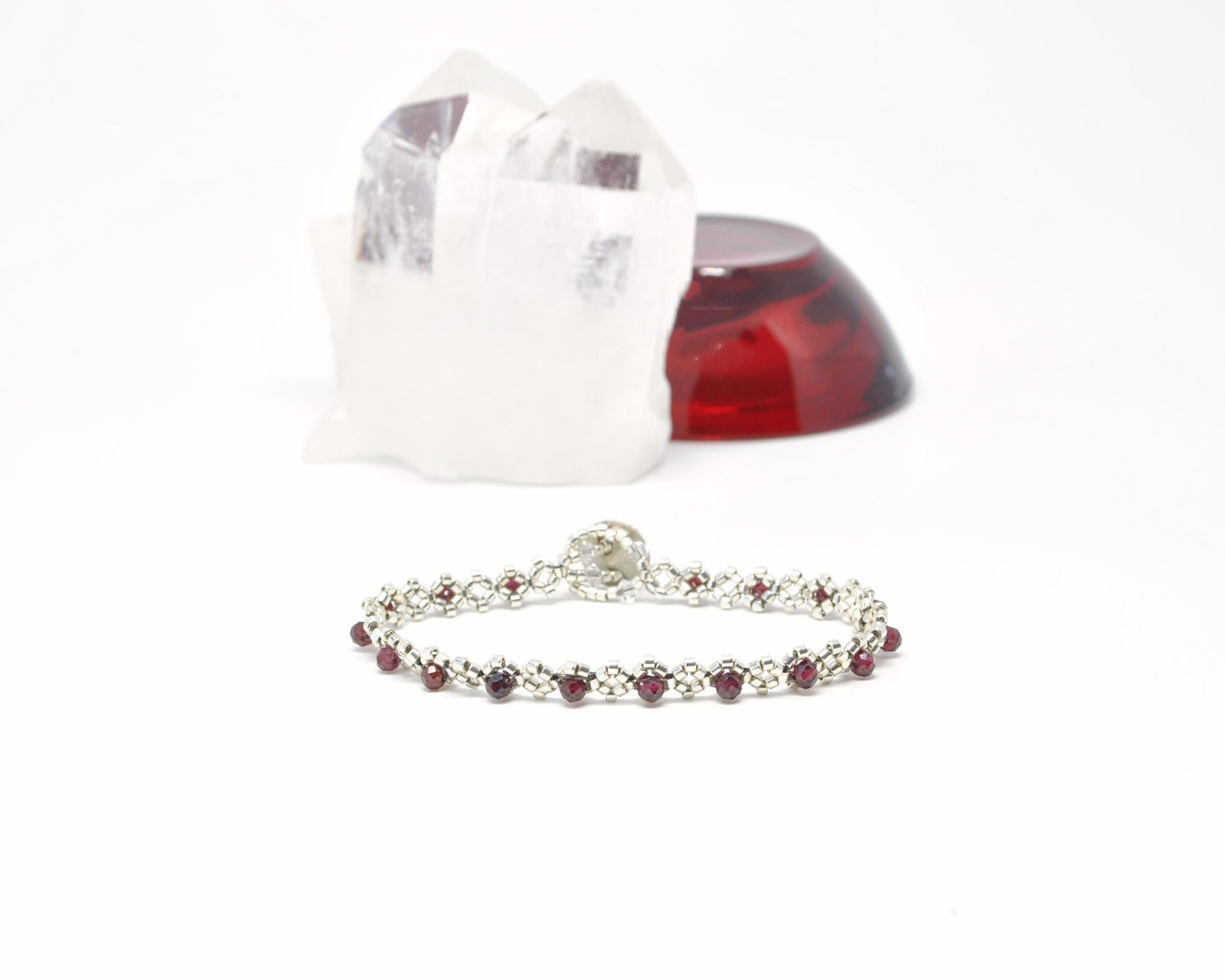 dainty garnet gemstone bracelet . delicate garnet bracelet . january birthday gift . red gemstone bracelet . garnet birthstone bracelet gift