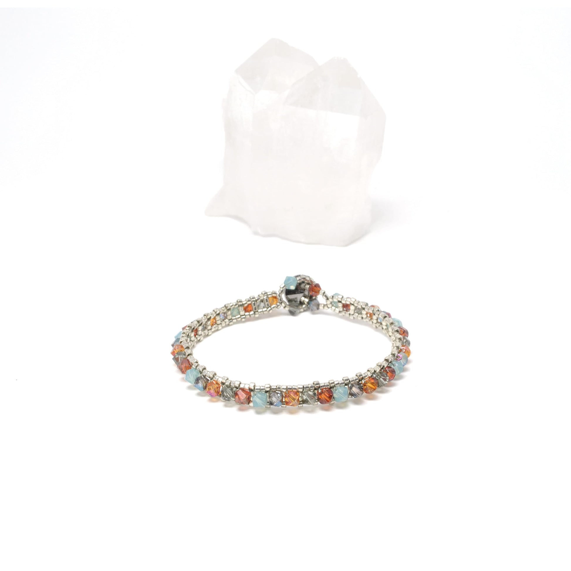 glacier national park . swarovski crystal bracelet . nickel free . montana gift . turquoise, orange, red, bronze, gold . national park gift