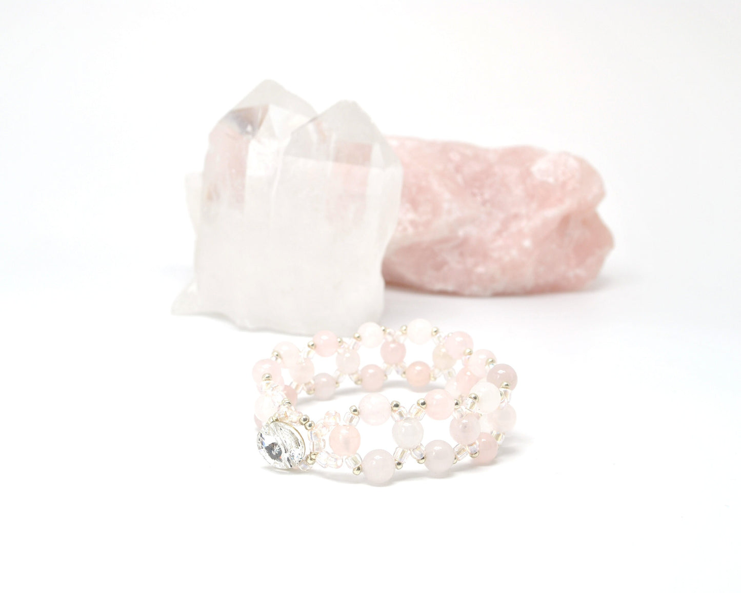 rose quartz bracelet . pink gemstone bracelet . pastel pink bracelet . love . quartz bracelet . quartz jewelry . rose quartz jewelry .