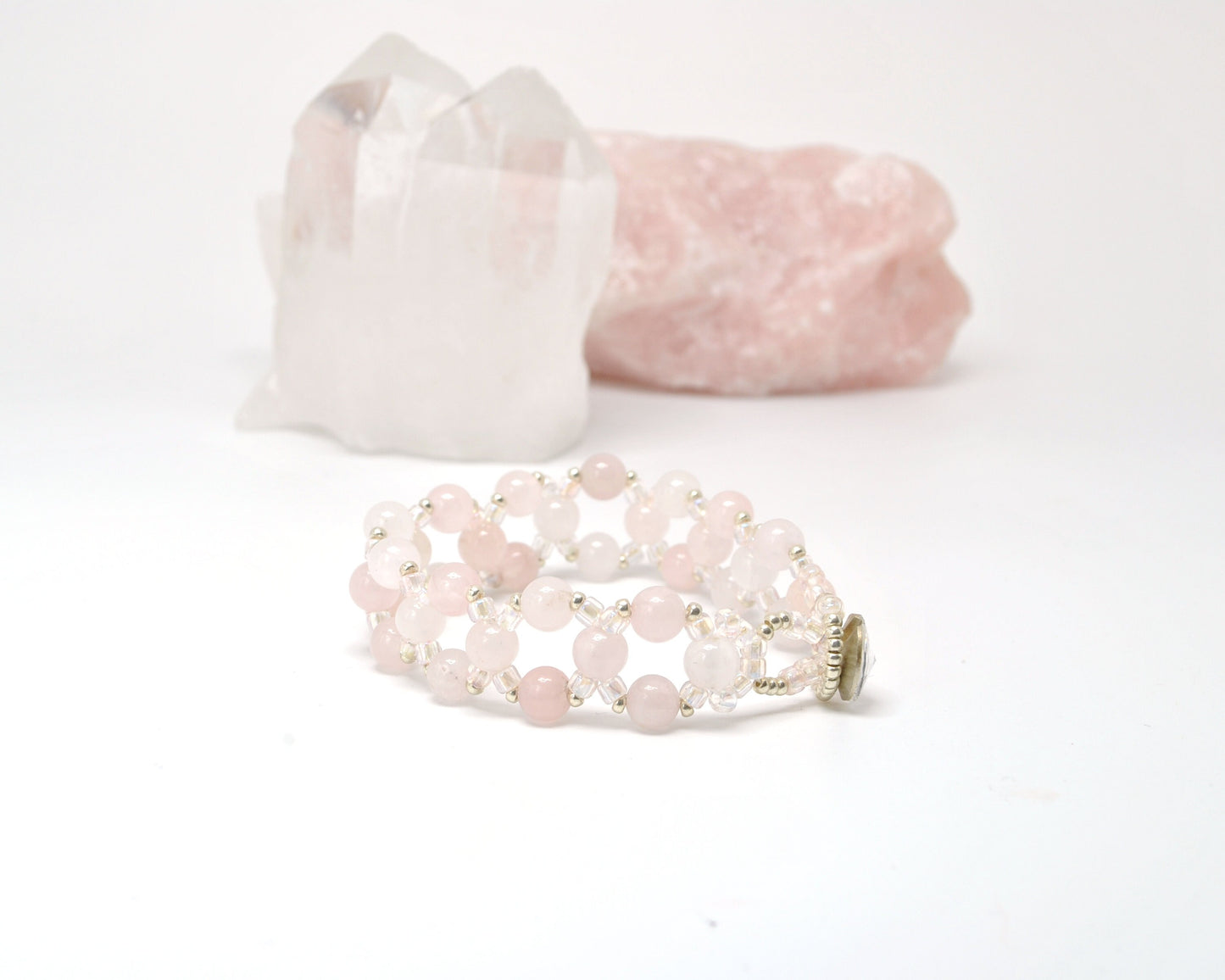 rose quartz bracelet . pink gemstone bracelet . pastel pink bracelet . love . quartz bracelet . quartz jewelry . rose quartz jewelry .