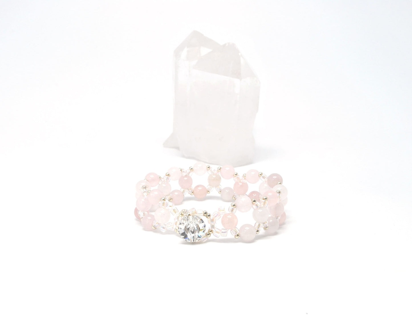 rose quartz bracelet . pink gemstone bracelet . pastel pink bracelet . love . quartz bracelet . quartz jewelry . rose quartz jewelry .