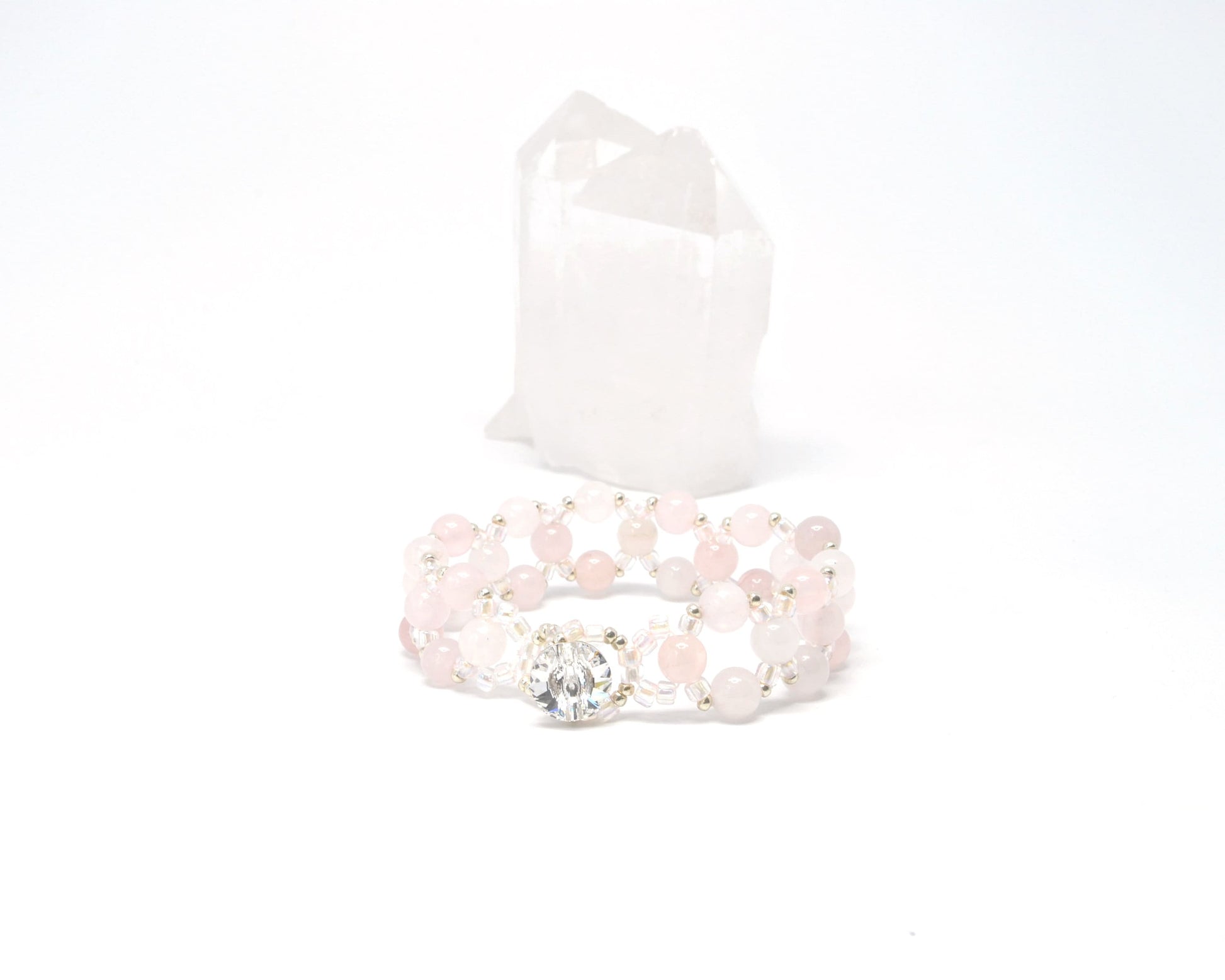 rose quartz bracelet . pink gemstone bracelet . pastel pink bracelet . love . quartz bracelet . quartz jewelry . rose quartz jewelry .