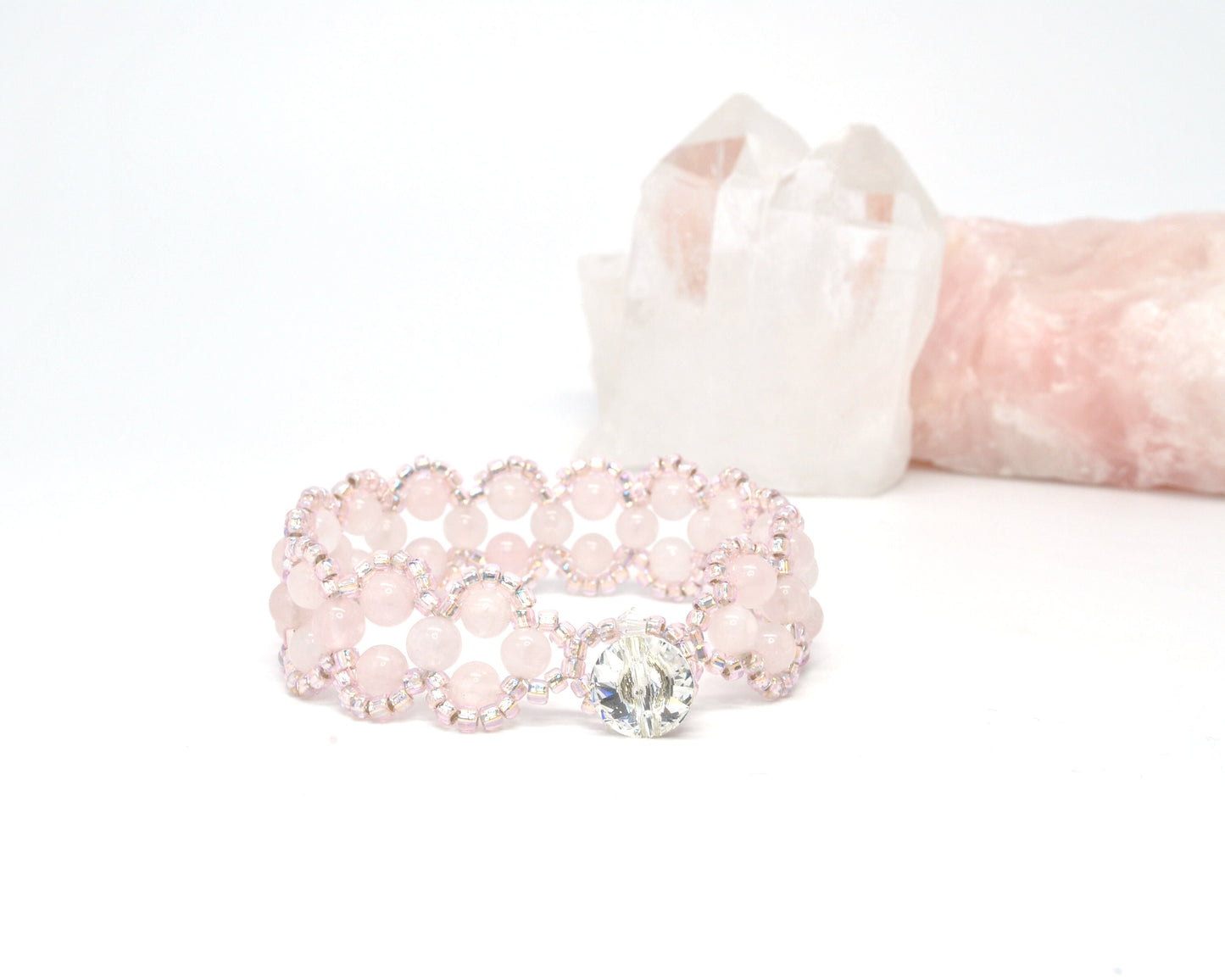 rose quartz bracelet . pink gemstone bracelet . pink bracelet . love . quartz bracelet . quartz jewelry . rose quartz jewelry . nickel free