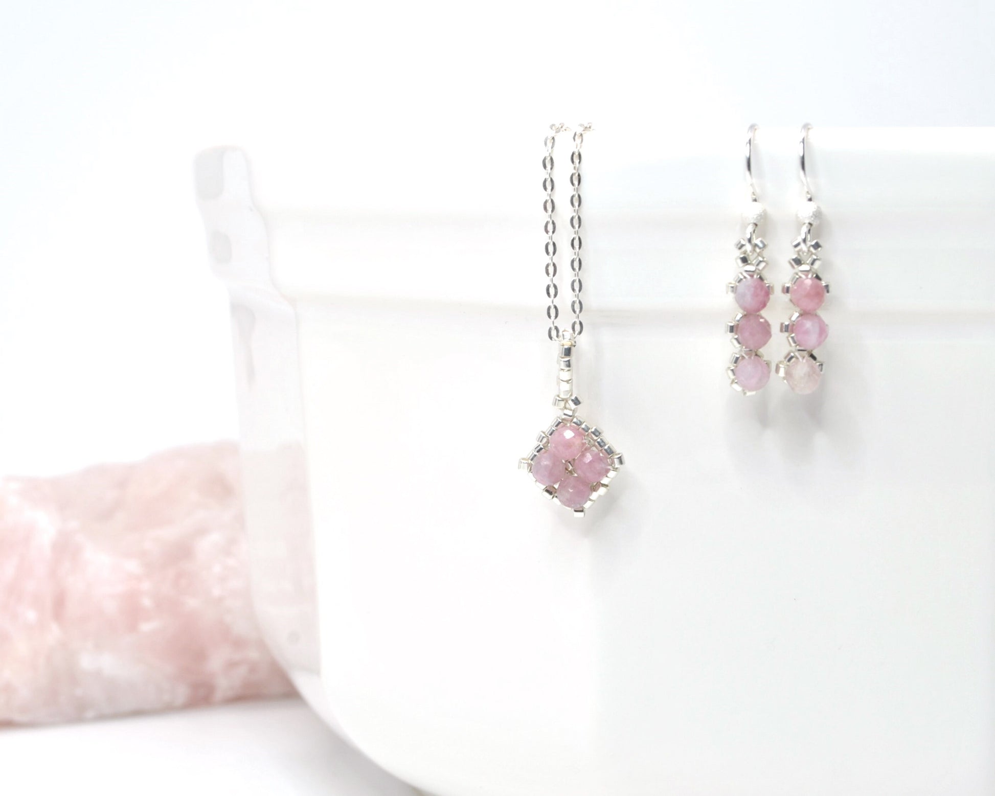 pink tourmaline gemstone earrings . pink drop earrings . delicate pink earrings . dainty pink earrings . nickel free jewelry . valentines