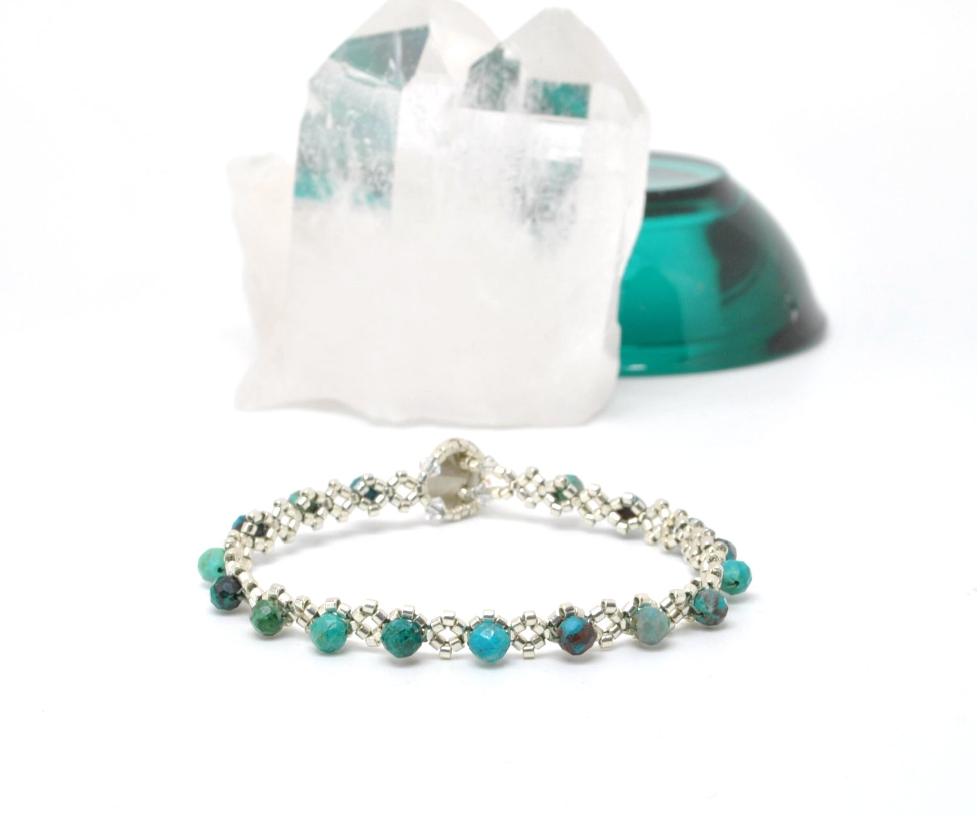 chrysocolla gemstone bracelet . dainty blue green gemstone bracelet . delicate blue green bracelet . chrysocolla beaded bracelet . gift