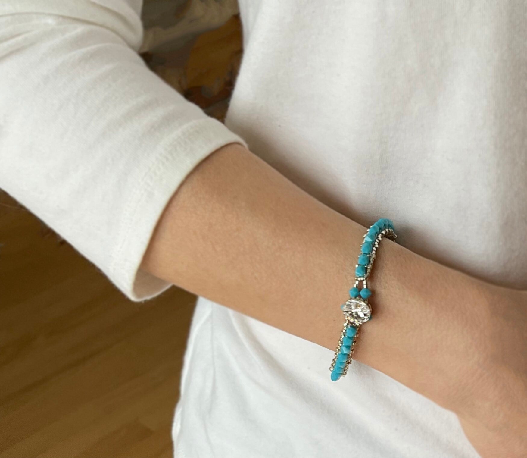 turquoise tennis bracelet . jewelry set . turquoise bracelet . delicate turquoise jewelry . dainty turquoise bracelet . turquoise swarovski