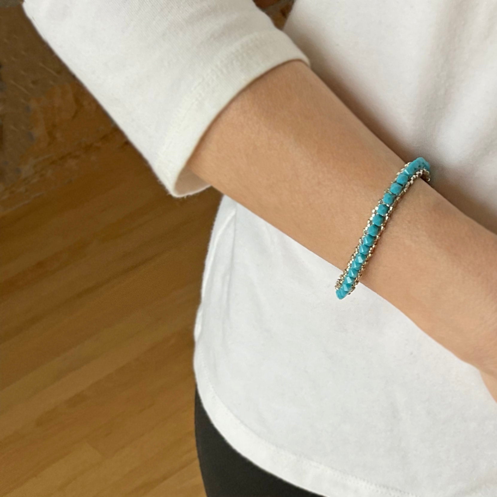 turquoise tennis bracelet . jewelry set . turquoise bracelet . delicate turquoise jewelry . dainty turquoise bracelet . turquoise swarovski