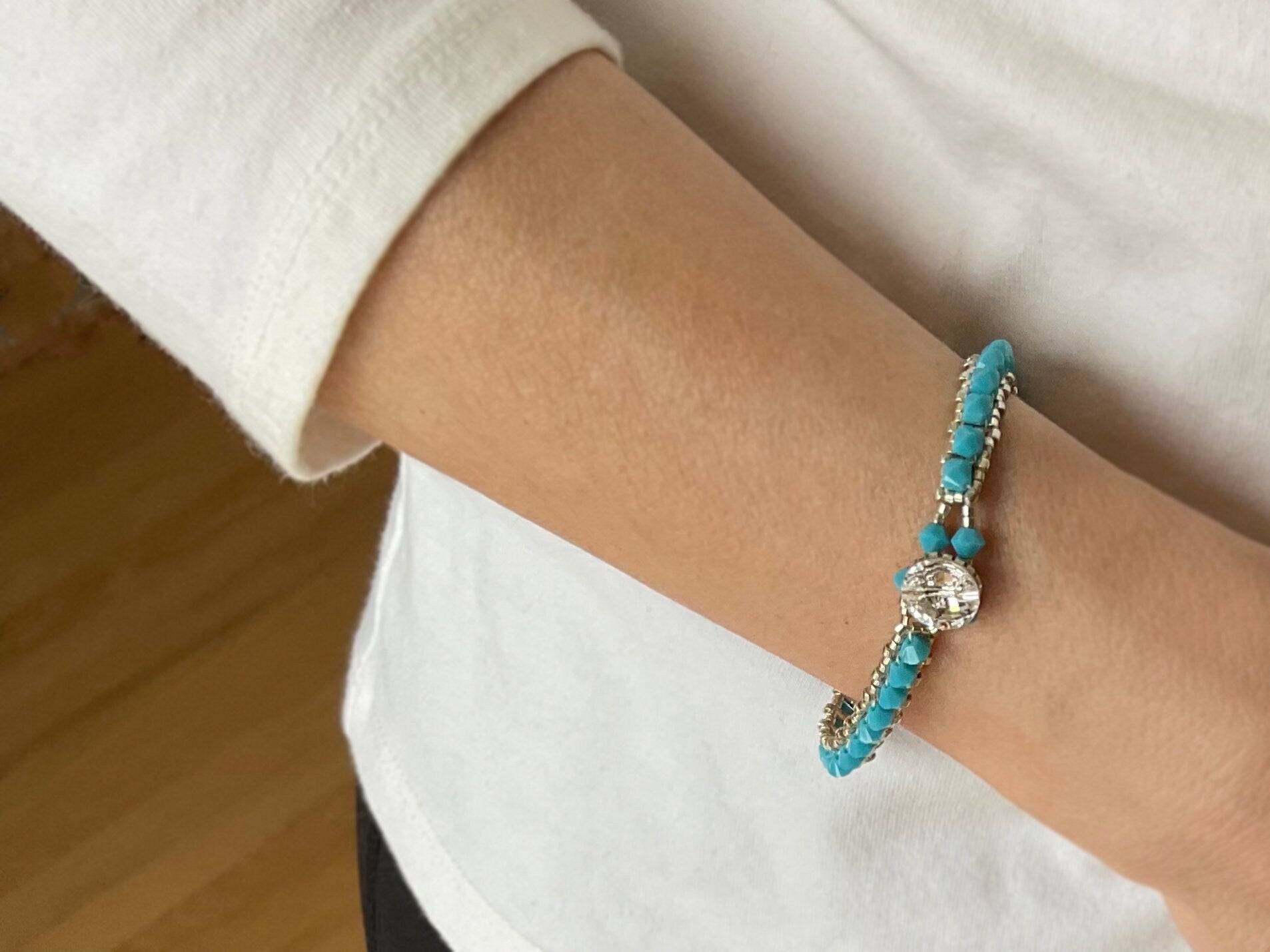 turquoise tennis bracelet . jewelry set . turquoise bracelet . delicate turquoise jewelry . dainty turquoise bracelet . turquoise swarovski