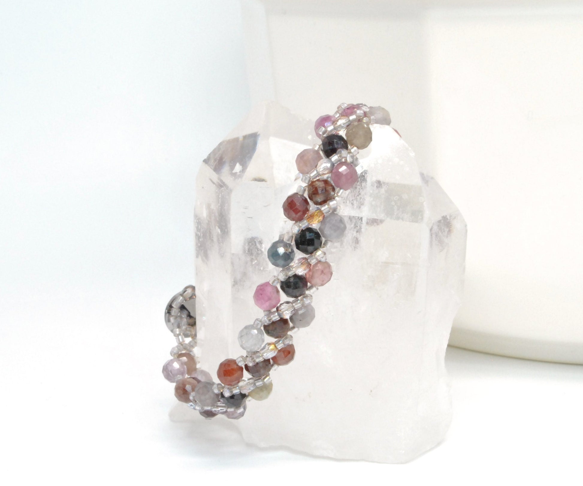 pink mix tourmaline . gemstone bracelet . tourmaline bracelet .