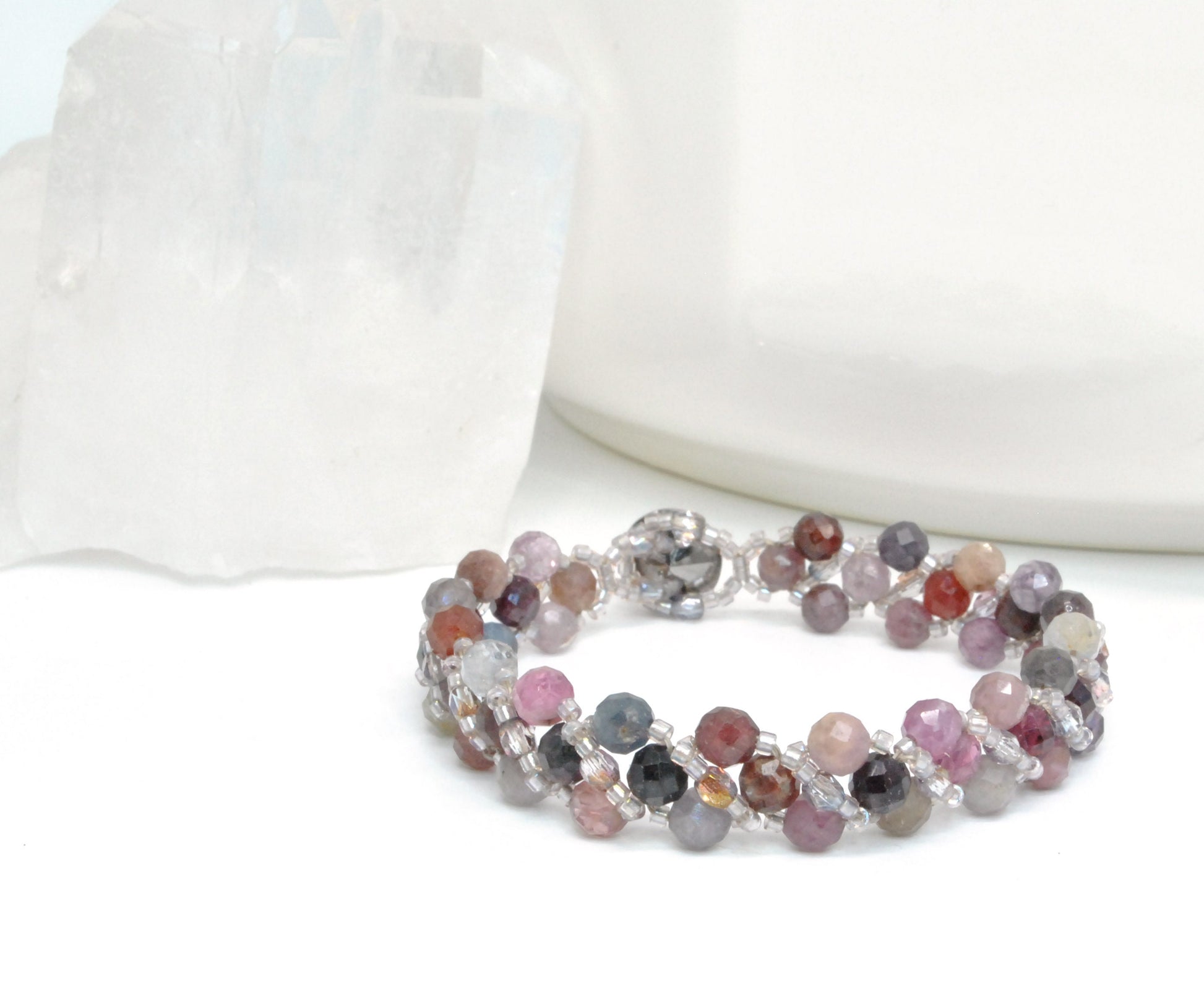 pink mix tourmaline . gemstone bracelet . tourmaline bracelet .