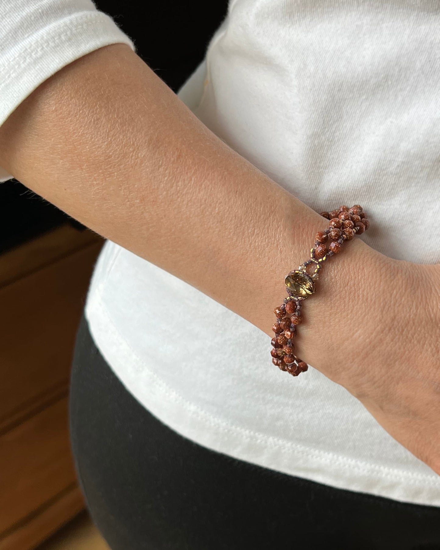 goldstone gemstone bracelet .