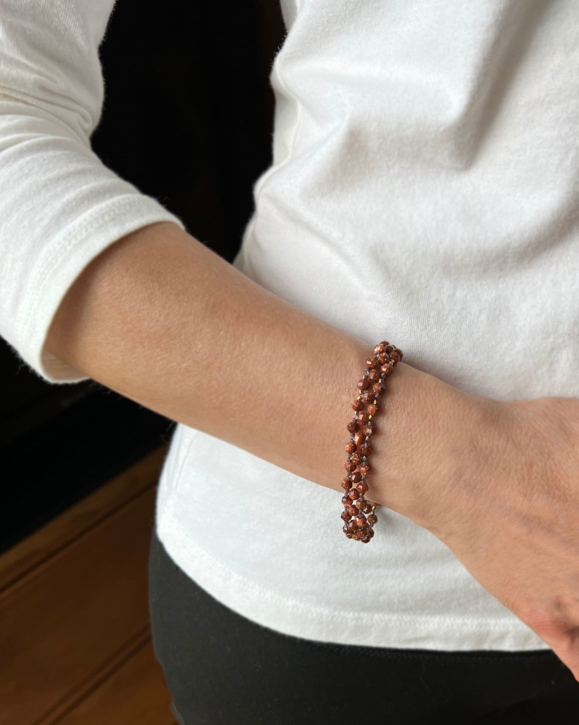 goldstone gemstone bracelet .