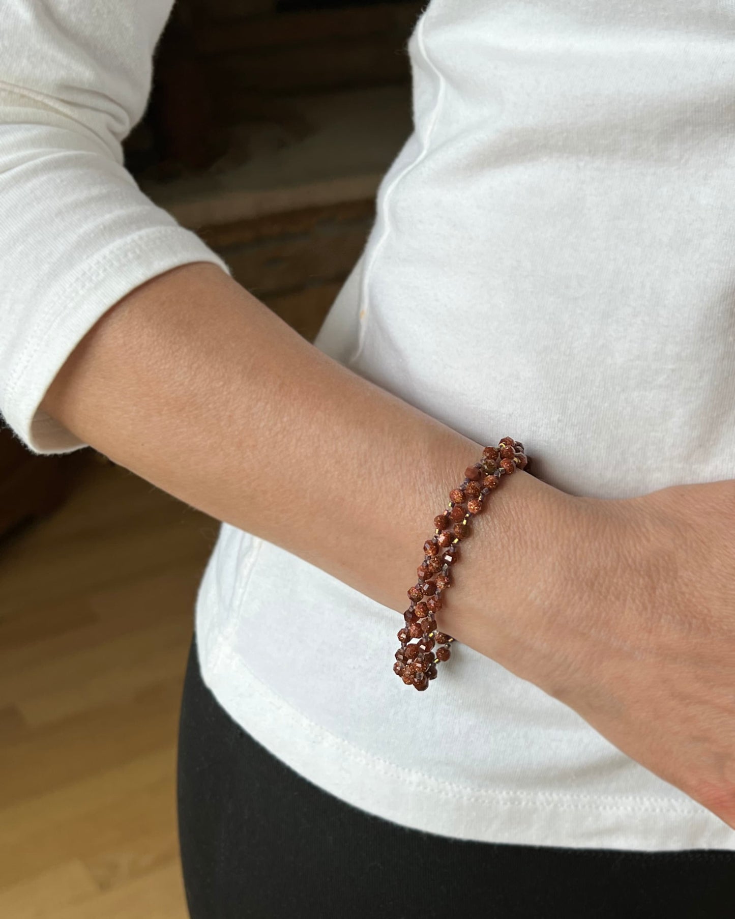 goldstone gemstone bracelet .