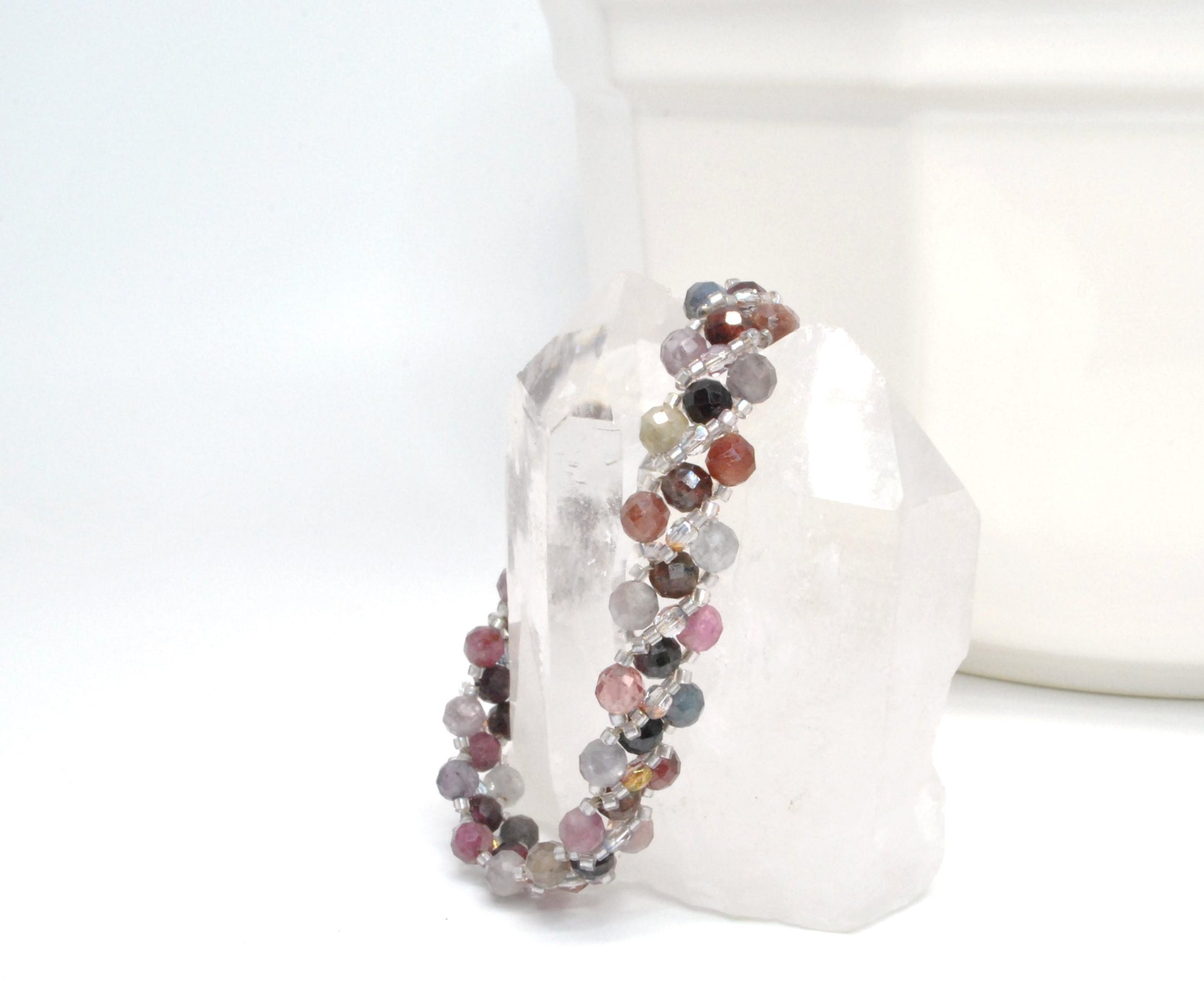 pink mix tourmaline . gemstone bracelet . tourmaline bracelet .