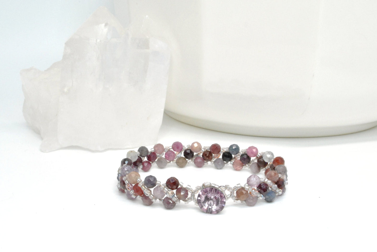 pink mix tourmaline . gemstone bracelet . tourmaline bracelet .
