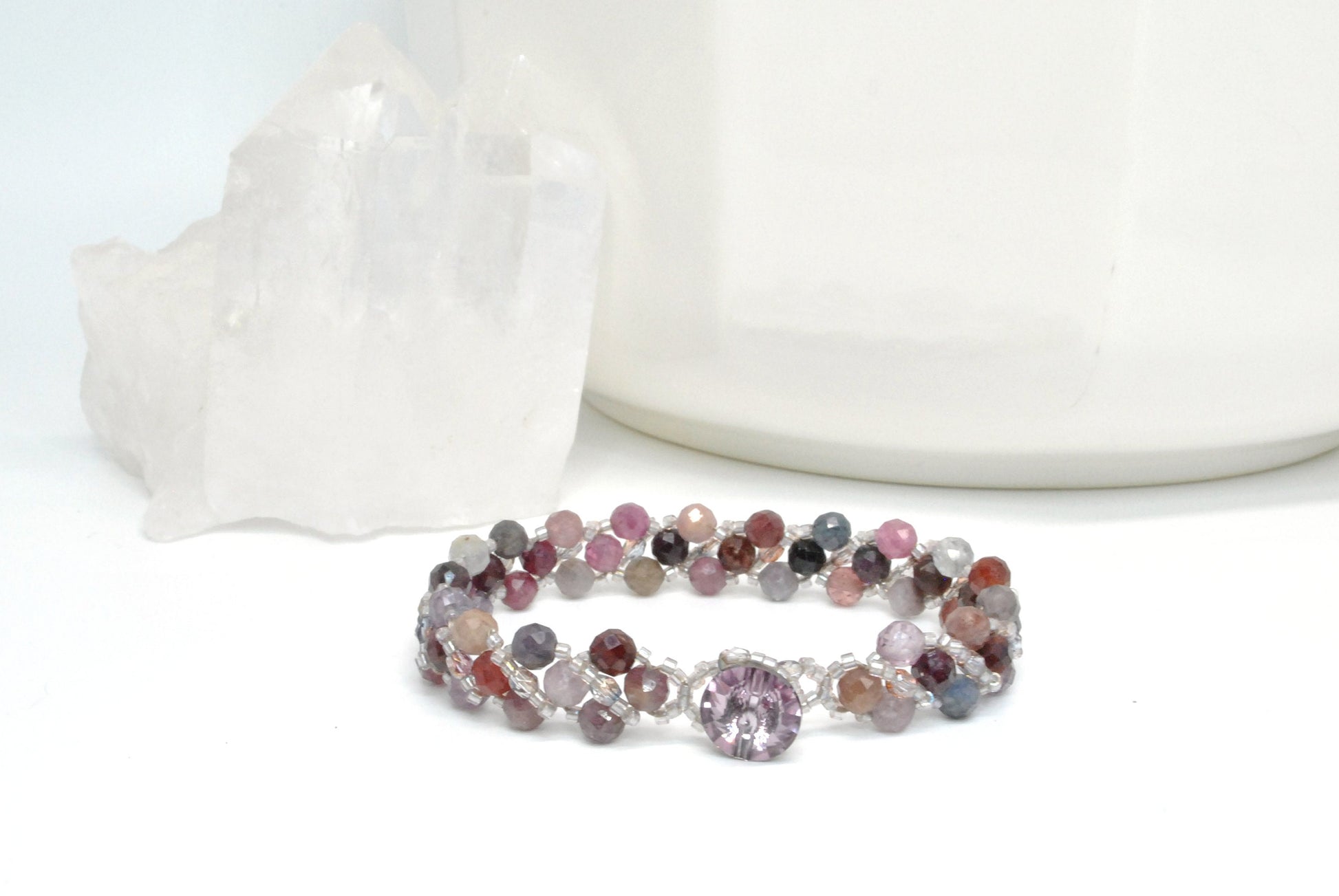 pink mix tourmaline . gemstone bracelet . tourmaline bracelet .