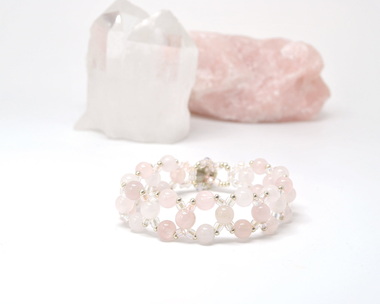 rose quartz bracelet . pink gemstone bracelet . pastel pink bracelet . love . quartz bracelet . quartz jewelry . rose quartz jewelry .